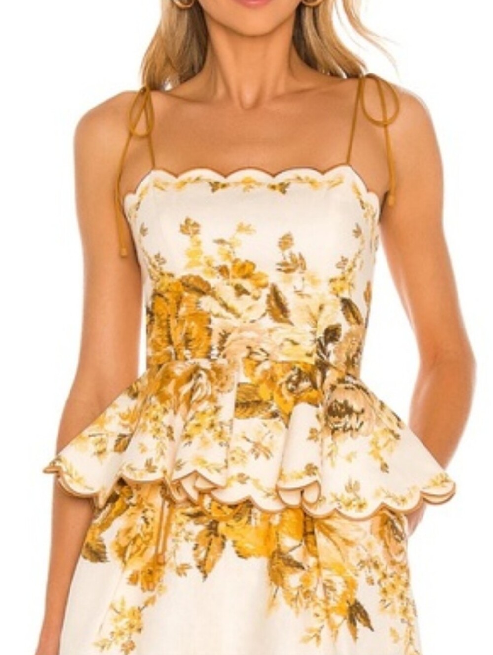 NWT ZIMMERMANN ALIANE SCALLOP TOP IN AMBER FLORAL